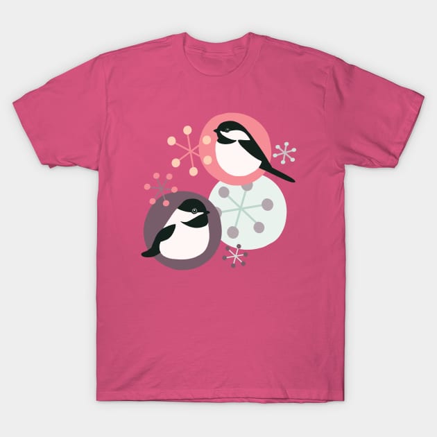 Christmas Chickadees T-Shirt by divafern